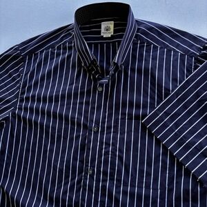 Fattura Japan Made Men's Shirt Large Navy White Stripe Button-Down Cotton